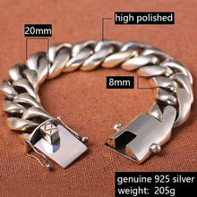 Load image into Gallery viewer, Heavy Solid 925 Silver Curb Link Chain Biker Bracelet