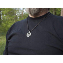 Load image into Gallery viewer, Helm of Awe Terror Protection Pendant Necklace Sterling Silver Amulet Aegishjalmur in Runic Circle Pagan Norse Jewelry Nordic Viking Gifts for Men Women/Additional Option -Sterling Silver Chains