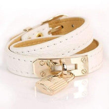 Load image into Gallery viewer, High Quality Kelly Punk Style Fashion Double Layer PU Leather Lock Pendant Charms Bracelet&Bangle For Women Jewelry Wholesale - 200000146