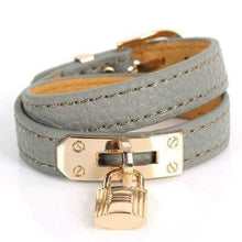 Load image into Gallery viewer, High Quality Kelly Punk Style Fashion Double Layer PU Leather Lock Pendant Charms Bracelet&Bangle For Women Jewelry Wholesale - 200000146