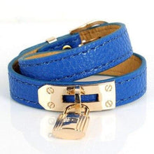 Load image into Gallery viewer, High Quality Kelly Punk Style Fashion Double Layer PU Leather Lock Pendant Charms Bracelet&Bangle For Women Jewelry Wholesale - 200000146