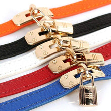 Load image into Gallery viewer, High Quality Kelly Punk Style Fashion Double Layer PU Leather Lock Pendant Charms Bracelet&Bangle For Women Jewelry Wholesale