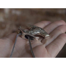 Load image into Gallery viewer, Huge Sterling Silver Thors Hammer Replica Pendant Necklace for Men with Triquetra and Triskele Viking Mjolnir Mens Norse Nordic Jewelry Perfect Gift/Additional Option -Sterling Silver Chains