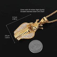 Load image into Gallery viewer, HZMAN 18k Gold Plated Cz Inlay Egypt Cobra King Stainless Steel Pendant Necklace Hip Hop Chain - Pendant Necklace