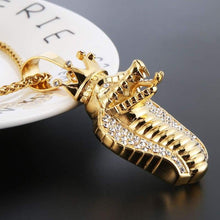 Load image into Gallery viewer, HZMAN 18k Gold Plated Cz Inlay Egypt Cobra King Stainless Steel Pendant Necklace Hip Hop Chain - Pendant Necklace