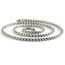 Load image into Gallery viewer, HZMAN Mens Gold Stainless Steel Coptic Ankh Cross Religious Pendant Necklace 24 Rope Chain (Silver) - Pendant Necklace