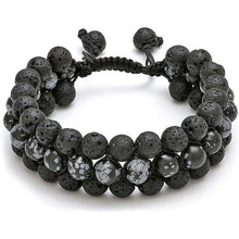 Load image into Gallery viewer, Jovivi Beads Chakra Bracelet Tigers Eye Gemstone Black Onyx Obsidian Lava Rock Stone Essential Oil Diffuser Bracelet Natural Energy Yoga Healing Crystals Bracelet Adjustble for Women Men