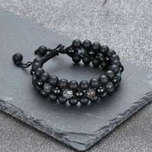 Load image into Gallery viewer, Jovivi Beads Chakra Bracelet Tigers Eye Gemstone Black Onyx Obsidian Lava Rock Stone Essential Oil Diffuser Bracelet Natural Energy Yoga Healing Crystals Bracelet Adjustble for Women Men