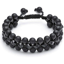 Load image into Gallery viewer, Jovivi Beads Chakra Bracelet Tigers Eye Gemstone Black Onyx Obsidian Lava Rock Stone Essential Oil Diffuser Bracelet Natural Energy Yoga