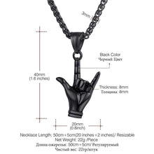 Load image into Gallery viewer, Kpop Hand Love Gesture Necklace Unisex Jewelry Stainless Steel Gold Color Love Sign Pendant Rock Punk Necklace Men P3236