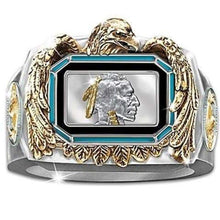 Load image into Gallery viewer, Large Native American Indian Eagle Men's Ring