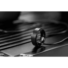 Load image into Gallery viewer, LerchPhi Mens 8mm Black Tungsten Carbide Ring Matte Brushed with Bevelled Edge Free Personalized Custom Name Date Coordinates Engrave