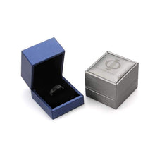 Load image into Gallery viewer, LerchPhi Mens 8mm Black Tungsten Carbide Ring Matte Brushed with Bevelled Edge Free Personalized Custom Name Date Coordinates Engrave