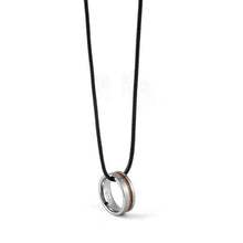 Load image into Gallery viewer, LerchPhi Mens 8mm Silver Tungsten Carbide Ring Outside Matte Brushed with Wooden Texture Inlay Free Personalized Engrave Supported Comfort