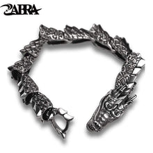Load image into Gallery viewer, Luxury Pure 925 Sterling Silver Dragon Bracelet Men Vintage Rock Biker Mens Bracelets Man Silver 925 Jewelry (20 point 5 cm)