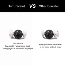 Load image into Gallery viewer, M MOOHAM Lava Rock Bracelet - 8mm Lava Rock Bead White Turquoise Anxiety Bracelet Men Women Stress Relief Yoga Beads Aromatherapy Essential