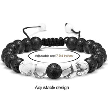 Load image into Gallery viewer, M MOOHAM Lava Rock Bracelet - 8mm Lava Rock Bead White Turquoise Anxiety Bracelet Men Women Stress Relief Yoga Beads Aromatherapy Essential