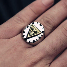 Load image into Gallery viewer, Masonic Triangle Illuminati Biker Rings Mens Mexican Vintage Punk Stainless Steel Ring Freemason Jewelry Gifts - Ring