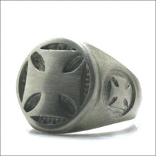 Load image into Gallery viewer, Matte Silver Cross Ring