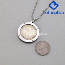 Load image into Gallery viewer, Men Round Islam Allah Koranic Surah Quran Ayatul Kursi Stainless Steel Pendant Necklace For Muslim - Pendant Necklace