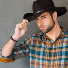 Load image into Gallery viewer, Mens Bracelet Beads Tiger Eye - Men Blue Tiger Eye Stone Bead Bracelet Healing Adjustable Gemstone Mens Anxiety Stress Relief Bracelet