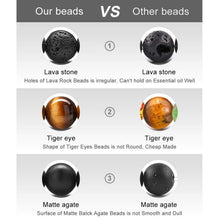 Load image into Gallery viewer, Mens Bracelet Beads Tiger Eye - Men Blue Tiger Eye Stone Bead Bracelet Healing Adjustable Gemstone Mens Anxiety Stress Relief Bracelet