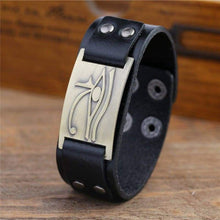 Load image into Gallery viewer, My Shape Eye of Horus Ra Thoth Udjat Leather Cuff Bracelet Egyptian Amulet Pagan Jewelry (Antique Brass Black) - Pendant Necklace