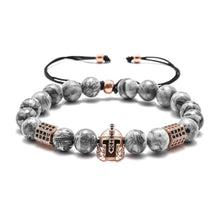 Load image into Gallery viewer, Natural Gemstone Bead Bracelets - 8mm Natural Maps Stone Picasso Stone Beads Bracelet Men Women Stress Relief Yoga Beads Elastic