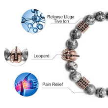 Load image into Gallery viewer, Natural Gemstone Bead Bracelets - 8mm Natural Maps Stone Picasso Stone Beads Bracelet Men Women Stress Relief Yoga Beads Elastic