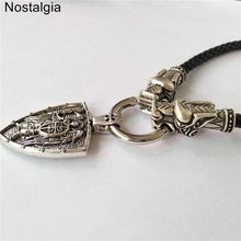 Load image into Gallery viewer, Nostalgia Archangel Michael Saint Protect Me Shield Amulet Protection Wolf Head Russian Orhodox Pendant Necklace Men Wicca Pagan - Pendant