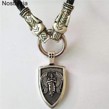 Load image into Gallery viewer, Nostalgia Archangel Michael Saint Protect Me Shield Amulet Protection Wolf Head Russian Orhodox Pendant Necklace Men Wicca Pagan - Pendant