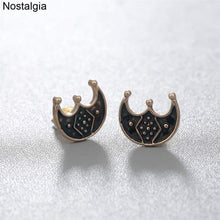 Load image into Gallery viewer, Nostalgia Crescent Moon Earrings Slavic Lunula Lunitsa Wicca Amulet Jewelry - Ear Jewelry