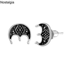 Load image into Gallery viewer, Nostalgia Crescent Moon Earrings Slavic Lunula Lunitsa Wicca Amulet Jewelry - Ear Jewelry