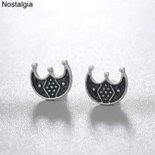 Load image into Gallery viewer, Nostalgia Crescent Moon Earrings Slavic Lunula Lunitsa Wicca Amulet Jewelry - Ear Jewelry