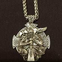 Load image into Gallery viewer, Nostalgia Odin Axe And Raven Amulet Compass Viking Cross Helena Rosova Male Necklace Pendants Heathen Mens Womens Jewellery - Pendant