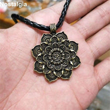 Load image into Gallery viewer, Nostalgia Yoga OM Mandala Pendant Women Flower Spiritual Neckace Religious Indian Jewelry - Pendant Necklace