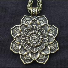 Load image into Gallery viewer, Nostalgia Yoga OM Mandala Pendant Women Flower Spiritual Neckace Religious Indian Jewelry - Pendant Necklace