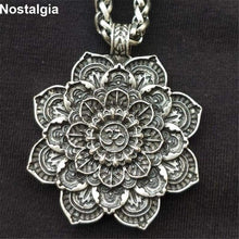 Load image into Gallery viewer, Nostalgia Yoga OM Mandala Pendant Women Flower Spiritual Neckace Religious Indian Jewelry - Pendant Necklace