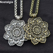 Load image into Gallery viewer, Nostalgia Yoga OM Mandala Pendant Women Flower Spiritual Neckace Religious Indian Jewelry - Pendant Necklace