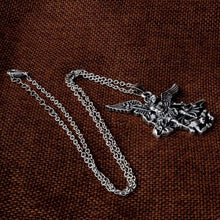Load image into Gallery viewer, Pewter St. Michael the Archangel Pendant Catholic Medal Amulet Protection Pendant - Pendant Necklace