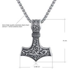 Load image into Gallery viewer, Pewter Viking Necklace Norse Amulet Pendant Necklace Celtic Pagan Jewelry Viking Gift Jewelry