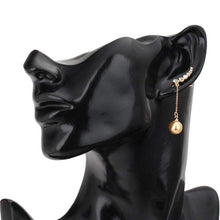 Load image into Gallery viewer, PISSENLIT Rhinestone Long Drop Earrings Gold Silver Earrings Women Jewelry Wing Elegant Korean Jewelry Pearl Earring Accessories - Earrings