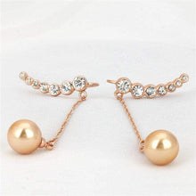 Load image into Gallery viewer, PISSENLIT Rhinestone Long Drop Earrings Gold Silver Earrings Women Jewelry Wing Elegant Korean Jewelry Pearl Earring Accessories - Earrings