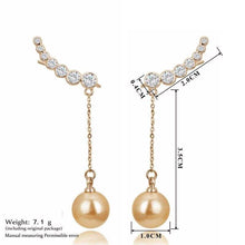 Load image into Gallery viewer, PISSENLIT Rhinestone Long Drop Earrings Gold Silver Earrings Women Jewelry Wing Elegant Korean Jewelry Pearl Earring Accessories - Earrings