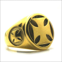 Load image into Gallery viewer, Polished Steel Cross Mens Ring (3 COLORS) - 316L Stainless Steel