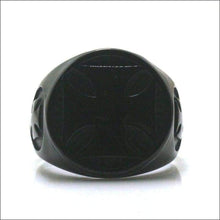 Load image into Gallery viewer, Polished Steel Cross Mens Ring (3 COLORS) - 316L Stainless Steel