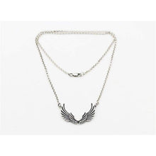Load image into Gallery viewer, Pure Sterling Silver 925 Angel Wing Choker Necklace Women Oxide Thai Silver Necklace Fashion 925 Short Necklace Free Gift Box