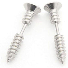 Load image into Gallery viewer, Stainless Steel Womens Mens Screw Stud Earrings Pierced Tunnel 3 Pairs 3 Colors (3 Pairs:Black+Silver+Gold)