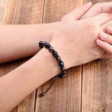 Load image into Gallery viewer, Top Plaza Mens Womens Reiki Healing Energy Natural Tiger Eye Stone Magnetic Hematite Therapy Beads Macrame Adjustable Braided Link