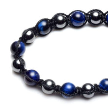 Load image into Gallery viewer, Top Plaza Mens Womens Reiki Healing Energy Natural Tiger Eye Stone Magnetic Hematite Therapy Beads Macrame Adjustable Braided Link